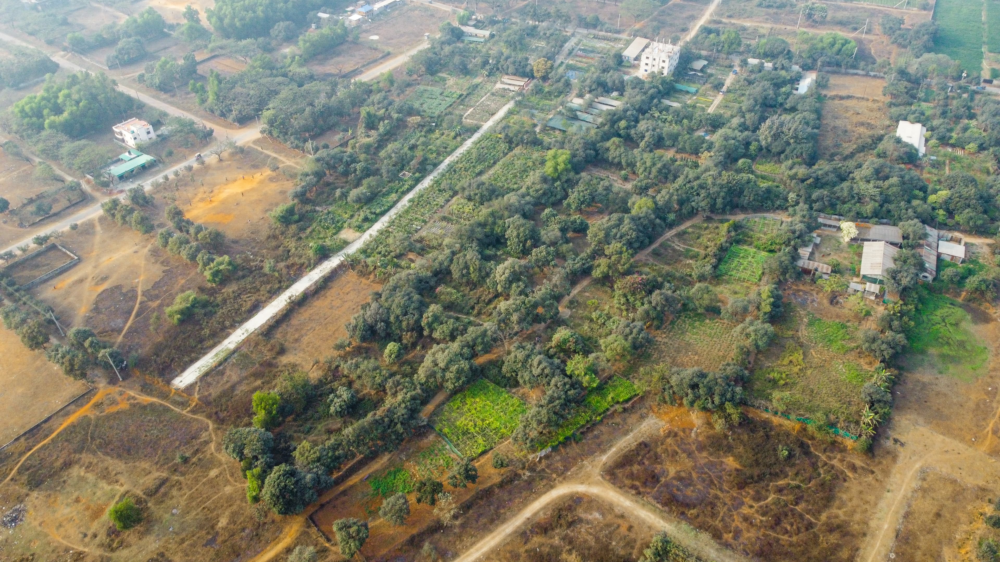 Drone shot of the river and venue